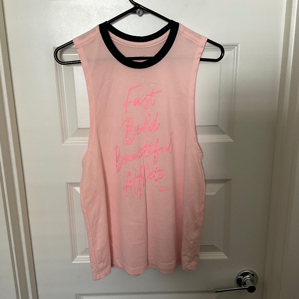 Nike Graphic‎ Muscle Fit Tank Top - Peach/Pink - Size Small